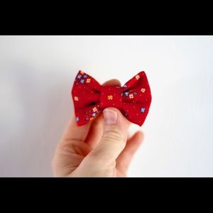 Handmade Red Floral Bow